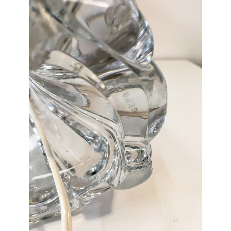 Lampe vintage en cristal gravée BACCARAT 
