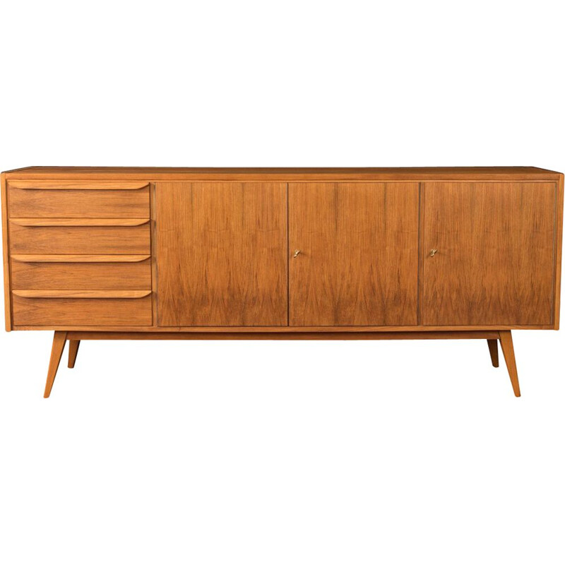 Vintage teak sideboard with three cupboard doors, 1950s