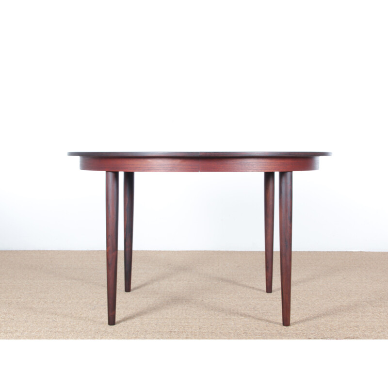 Vintage Scandinavian round dining table in Rio rosewood