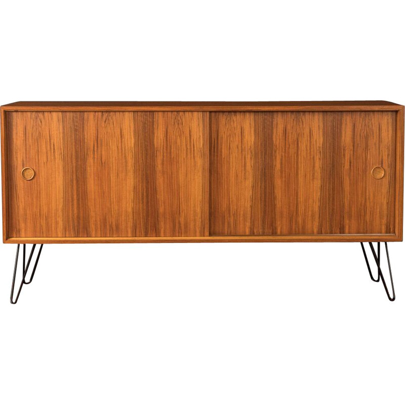 Vintage sideboard with two slinding doors in walnut veneer, 1950s