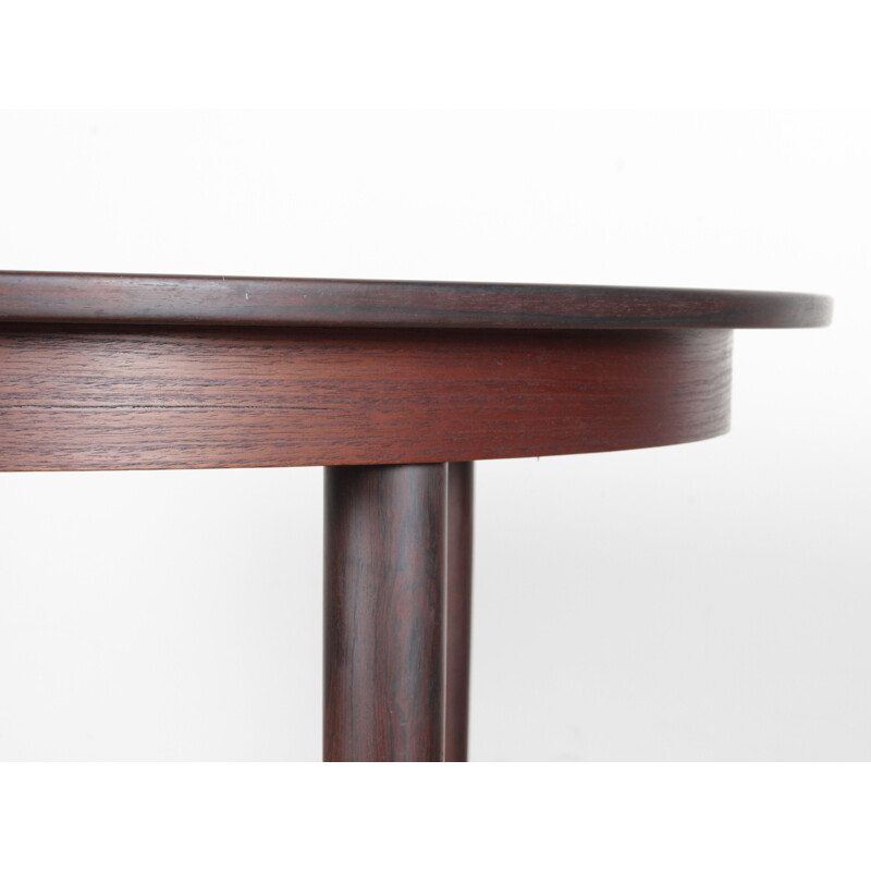 Vintage Scandinavian round dining table in Rio rosewood