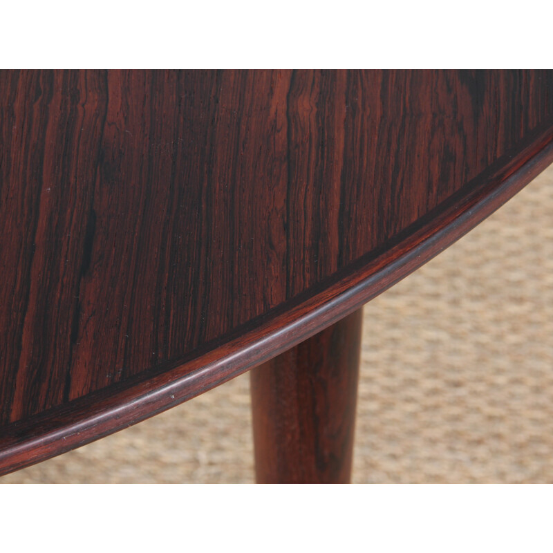Vintage Scandinavian round dining table in Rio rosewood