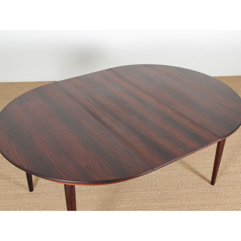 Vintage Scandinavian round dining table in Rio rosewood