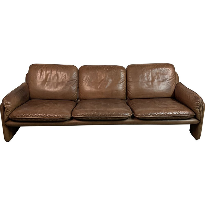 Vintage leather sofa model DS61 by De Sede