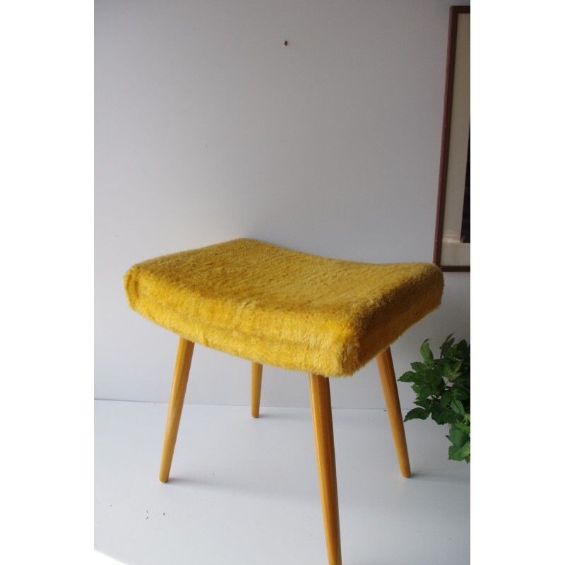 Tabouret jaune vintage 1960 