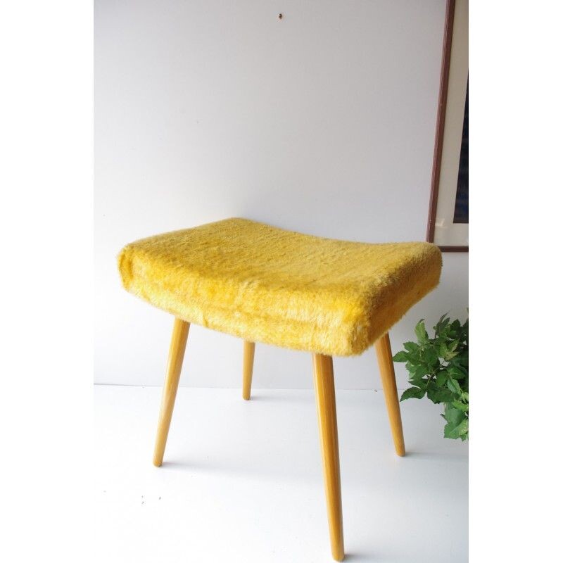 Vintage yellow Stool 1960s 