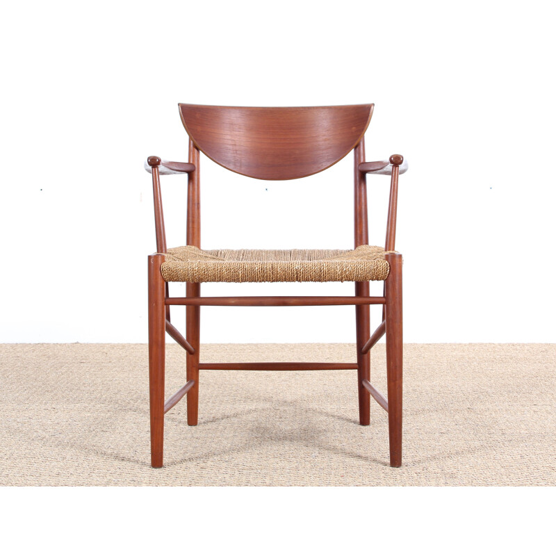 Coppia di poltrone scandinave vintage in teak modello 317 di Peter Hvidt