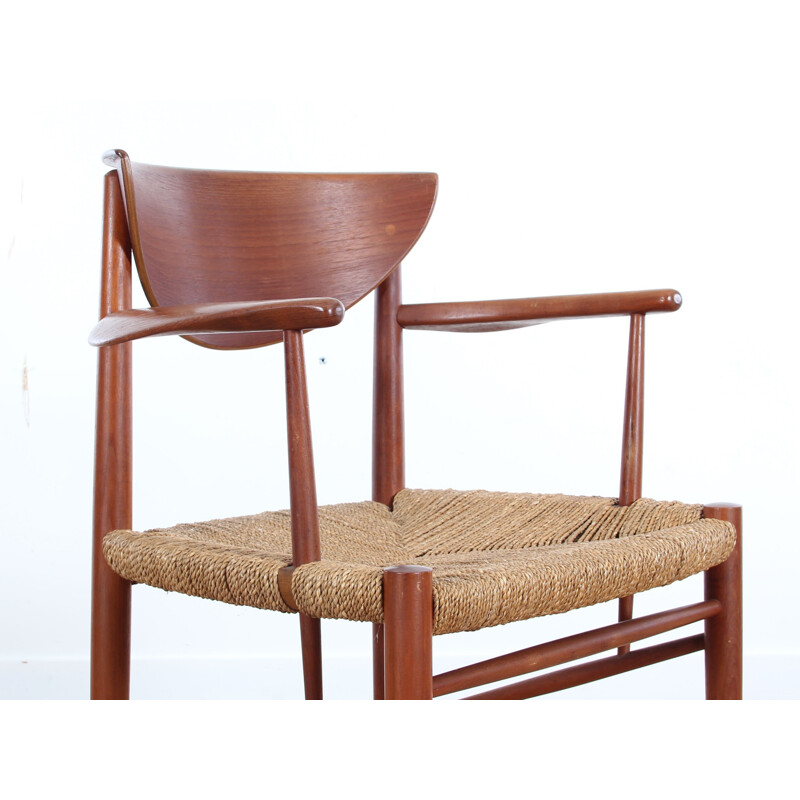 Pair of vintage Scandinavian teak armchairs model 317 by Peter Hvidt & Orla Mølgaard Nielsen for Søborg Møbelfabrik