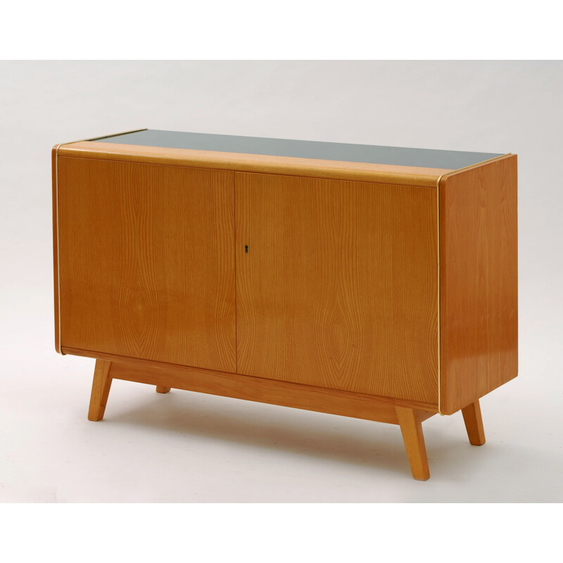 Jitona NP cabinet in oakwood with opaque glass - 1960s