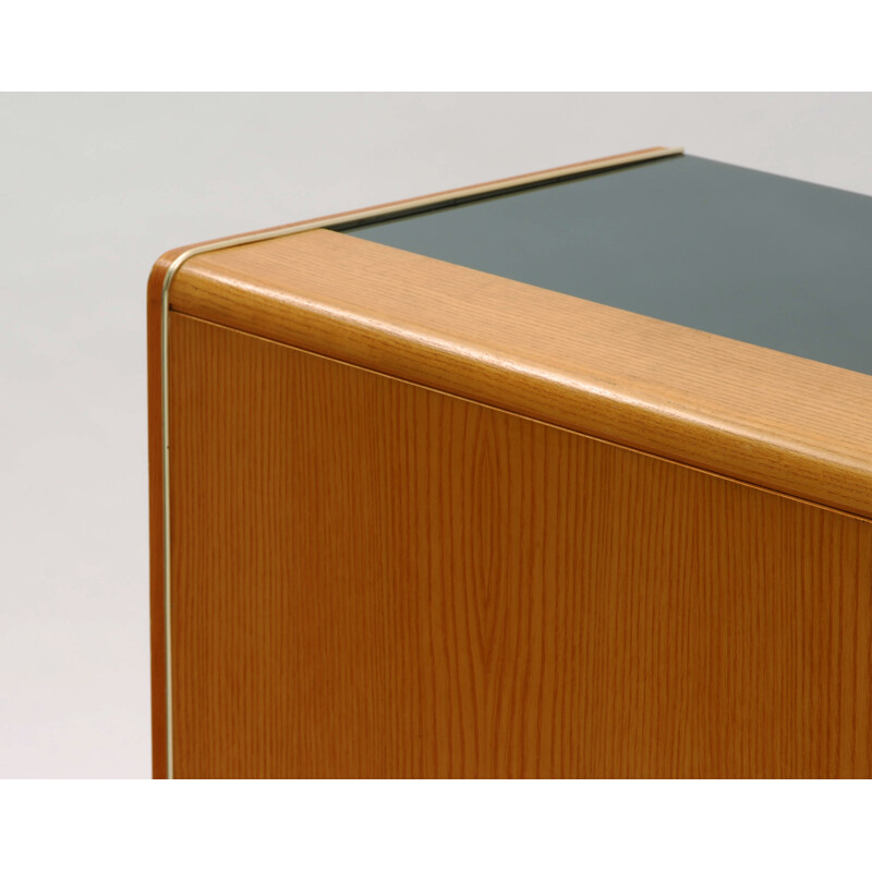 Jitona NP cabinet in oakwood with opaque glass - 1960s