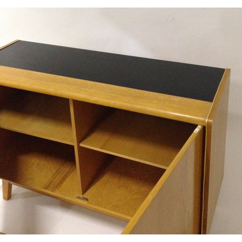 Jitona NP cabinet in oakwood with opaque glass - 1960s