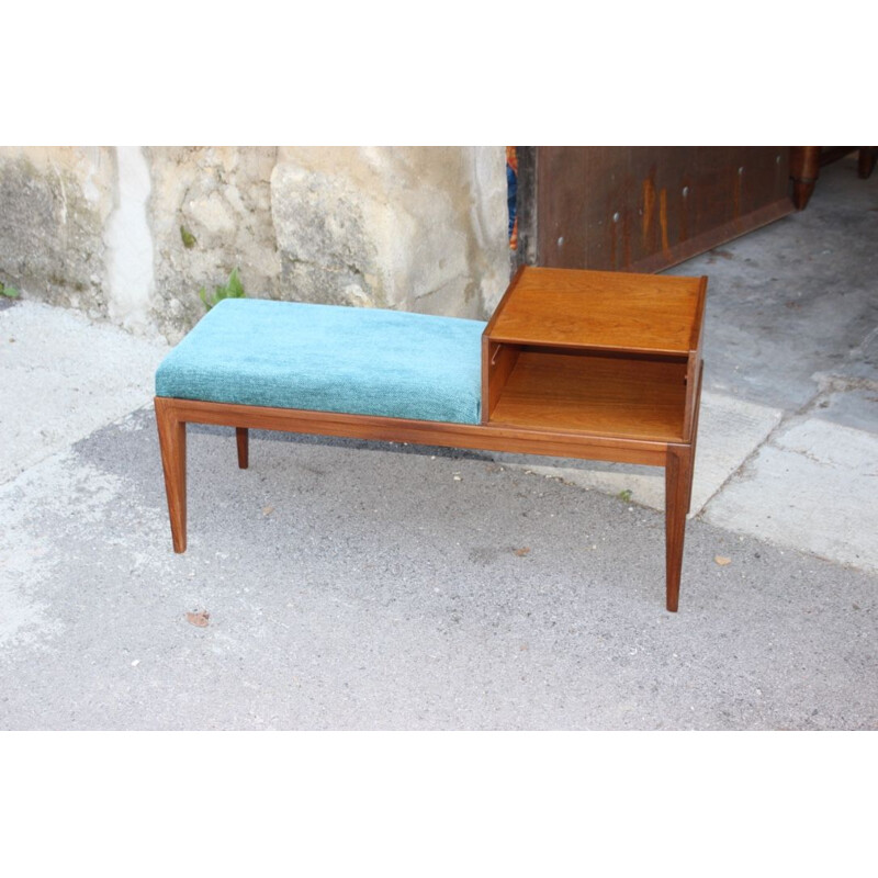 Vintage teak telephone armchair