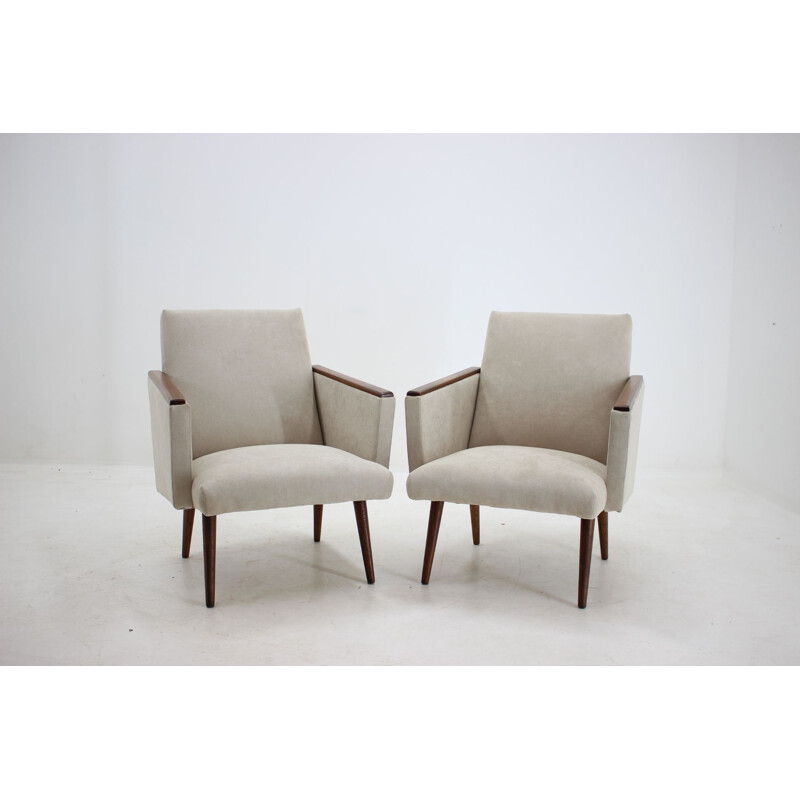 Vintage Pair of Armchairs, Czechoslovakia 1960