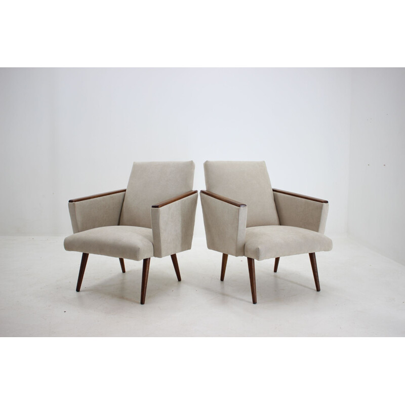 Vintage Pair of Armchairs, Czechoslovakia 1960