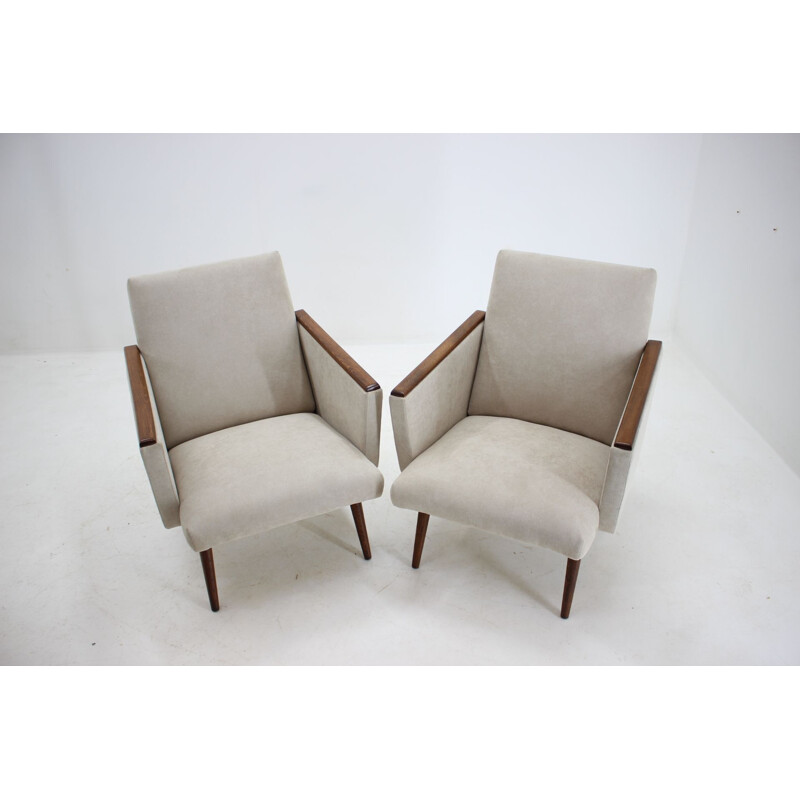 Vintage Pair of Armchairs, Czechoslovakia 1960