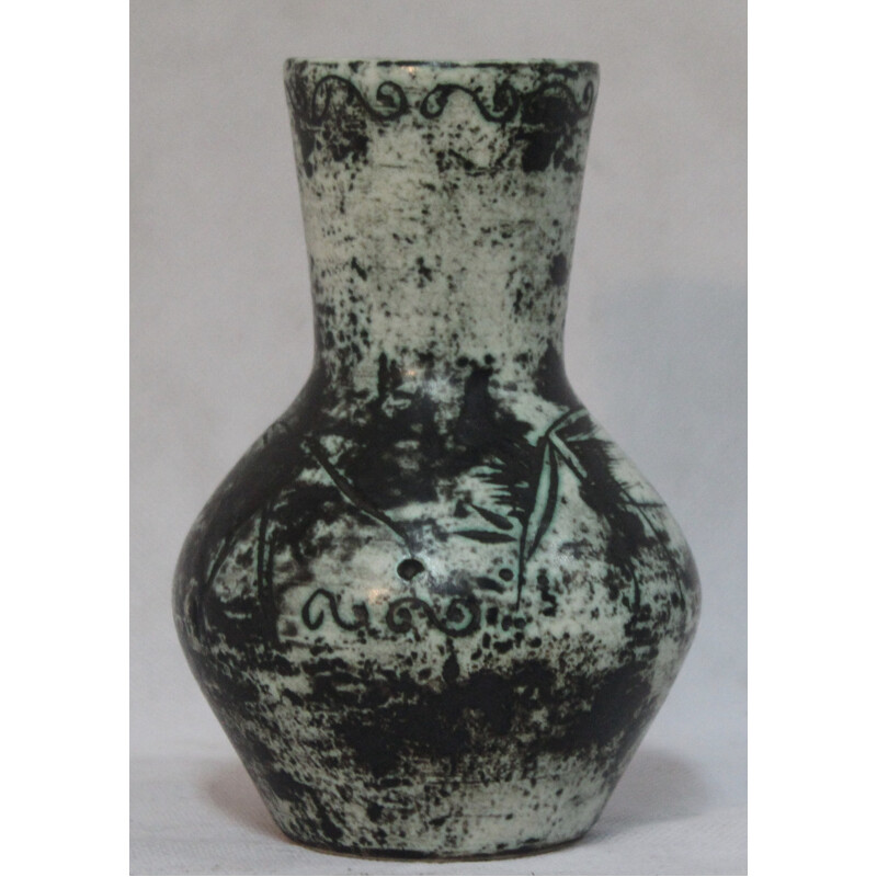 Vase en céramique verte Paris, Jacques BLIN - 1950 