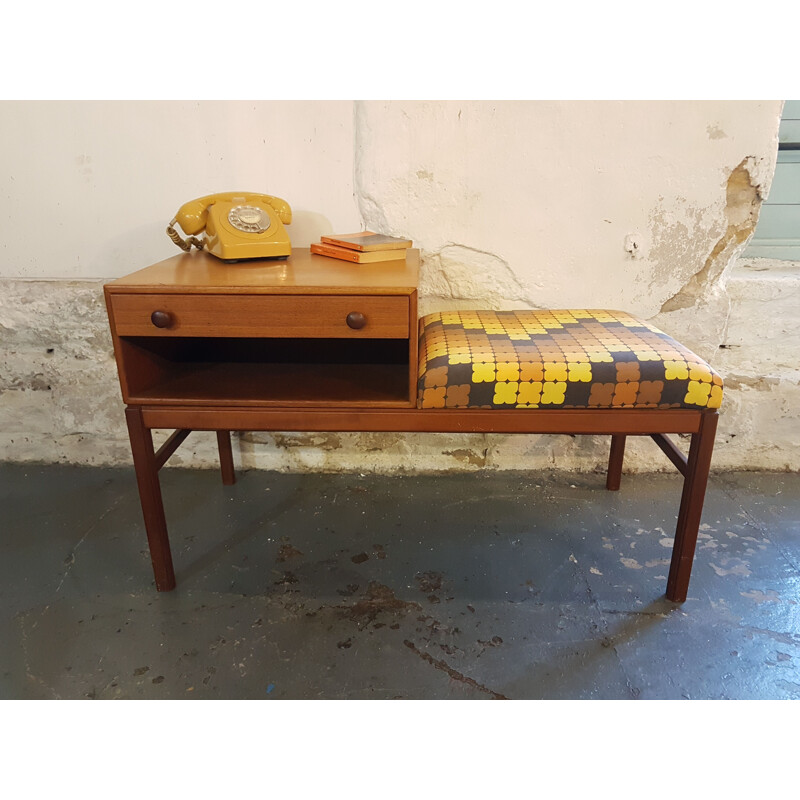 Vintage Swedish Telephone Table & Bench from Tingströms 1960s