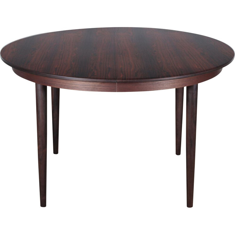 Vintage Scandinavian round dining table in Rio rosewood