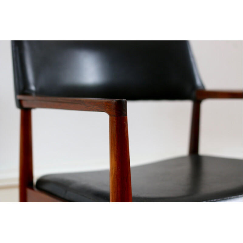 Vintage Scandinavian rosewood armchair by Erik Worts