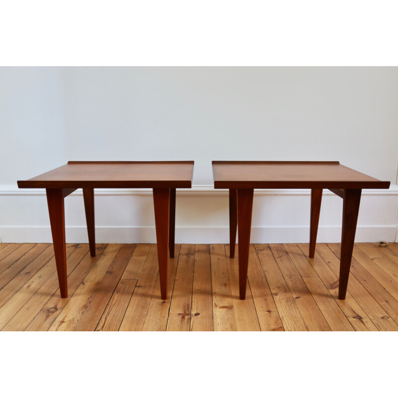 Pair of Scandinavian teak vintgae tables, 1960