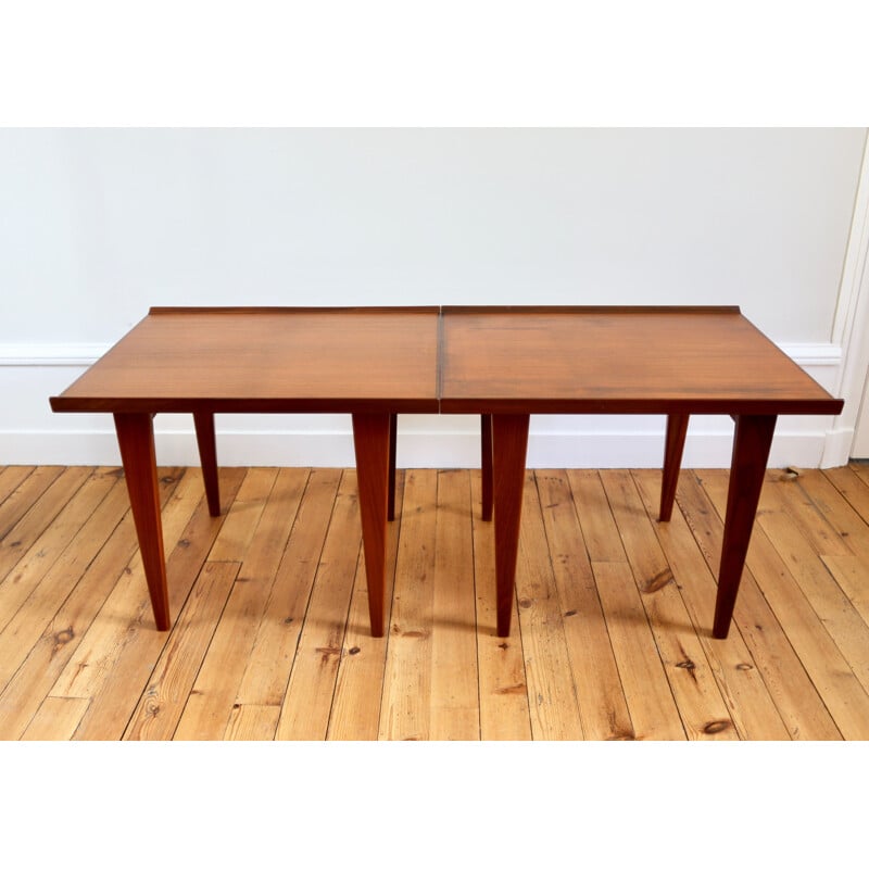 Paire de tables scandinaves vintgae en teck, 1960