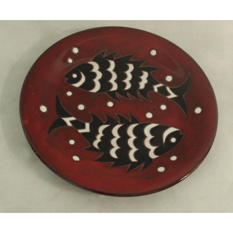 San Vicens plate in ceramic, Jean PICART LE DOUX - 1950