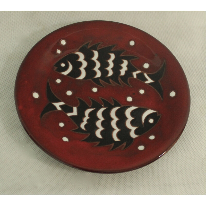 Assiette en céramique San Vicens, Jean PICART LE DOUX - 1950