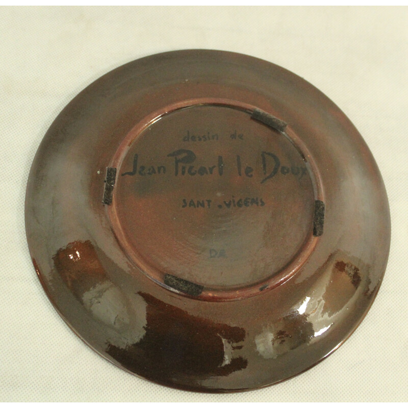 Assiette en céramique San Vicens, Jean PICART LE DOUX - 1950