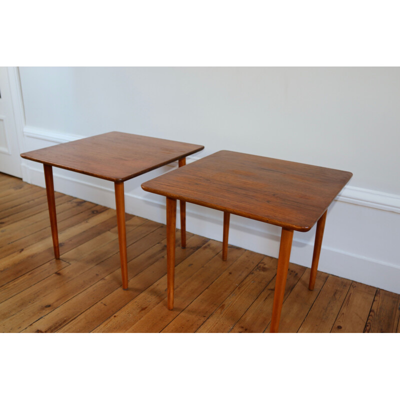 Pair of vintage teak coffee tables, 1960