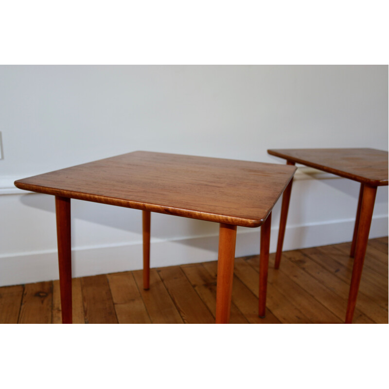 Pair of vintage teak coffee tables, 1960