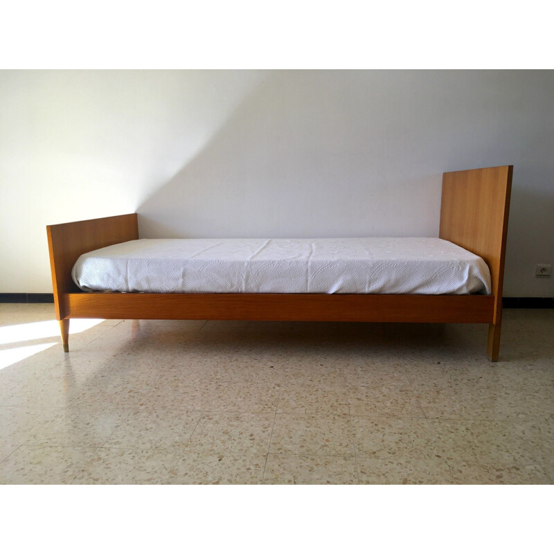 Vintage oak single bed 1960