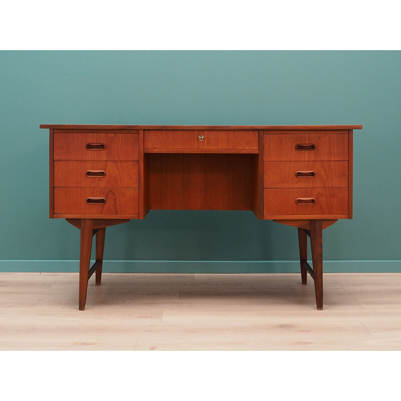 Vintage teak desk, Denmark, 1960-70s