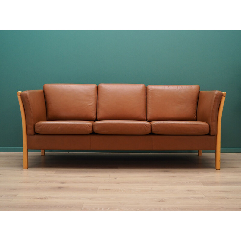 Vintage leather Sofa by Stouby Workshop, 1960-70s