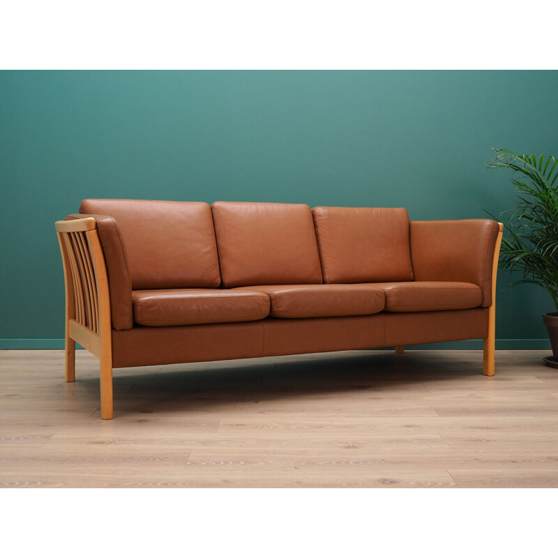 Vintage leather Sofa by Stouby Workshop, 1960-70s