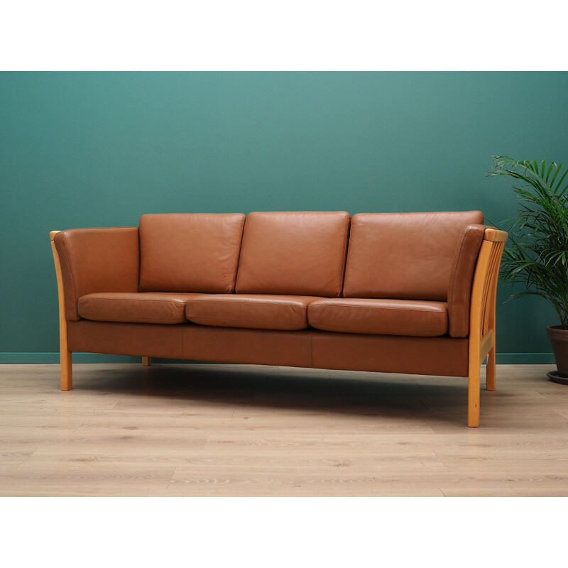 Vintage leather Sofa by Stouby Workshop, 1960-70s