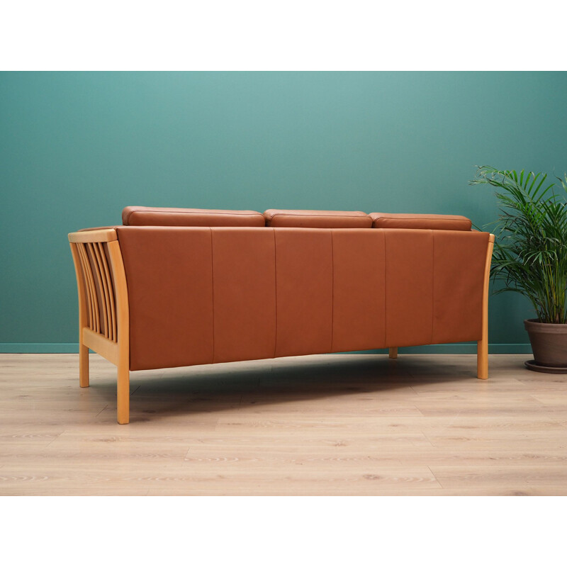 Vintage leather Sofa by Stouby Workshop, 1960-70s