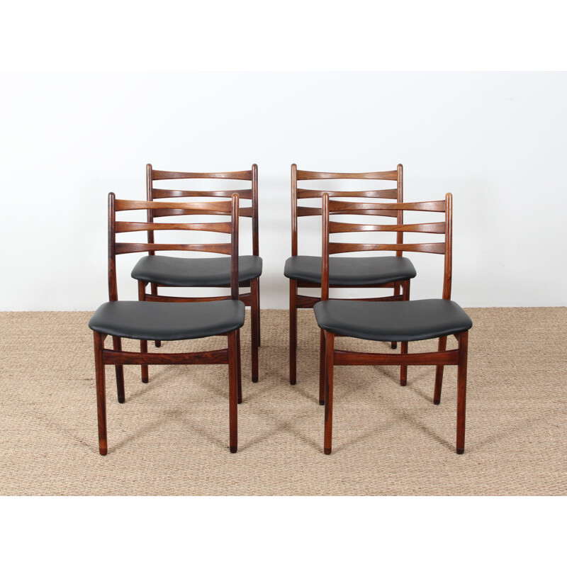 Suite of 4 vintage scandinavian rosewood chairs