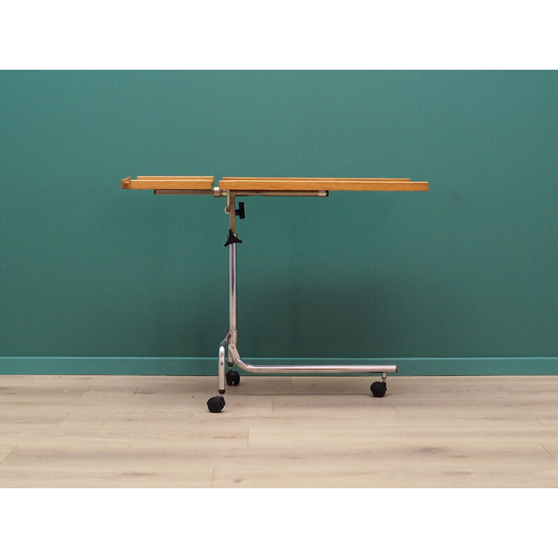 Vintage oak and metal drawing table by H.M.N manufactory, 1960s