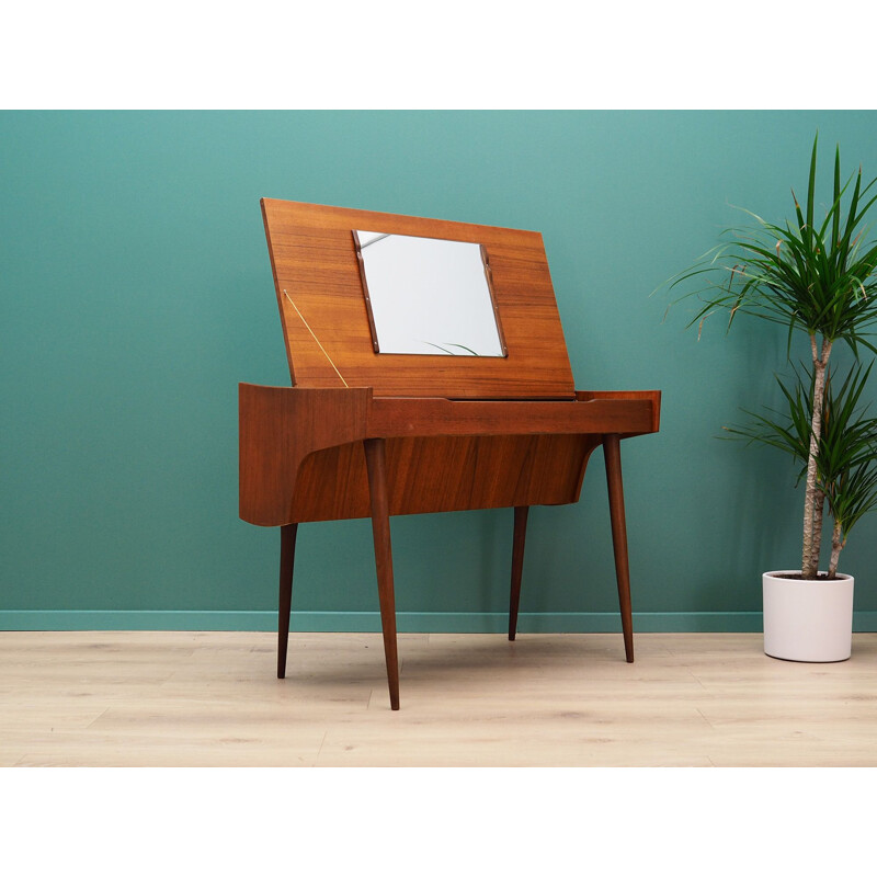 Vintage teak dressing table with mirror, 1960s