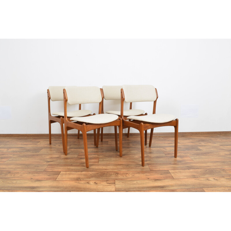 Set of 4 vintage teak Dining Chairs by Erik Buch for O.D. Møbler, 1960s