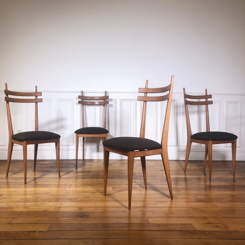 Suite de 4 chaises scandinaves vintage, 1960
