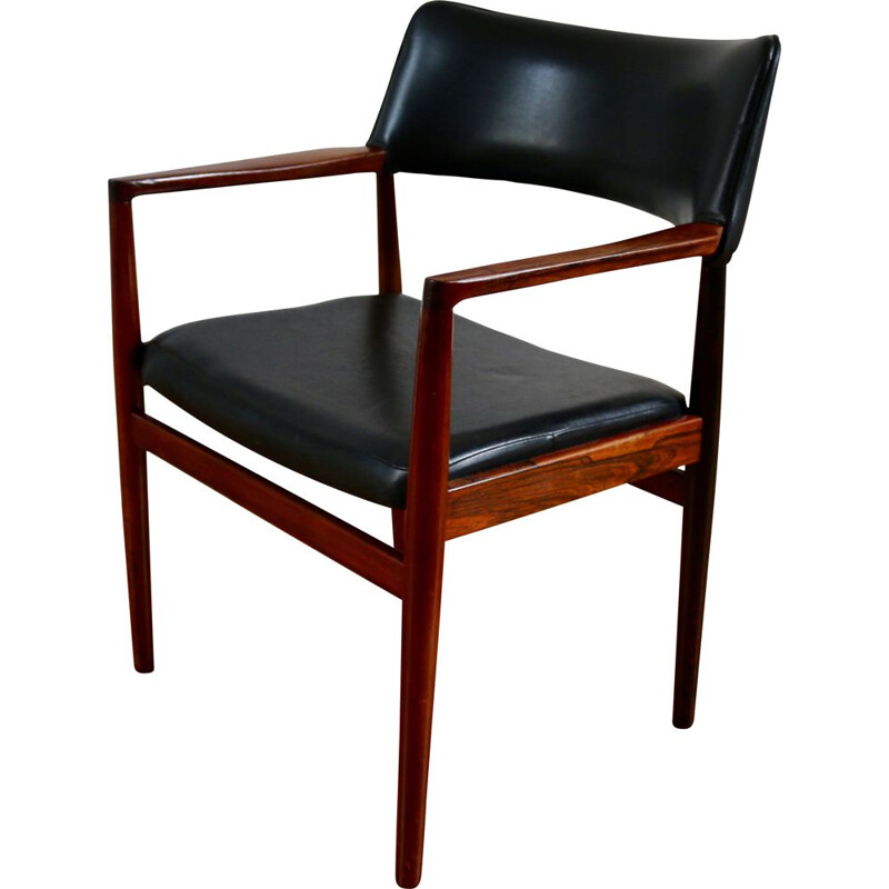 Vintage Scandinavian rosewood armchair by Erik Worts