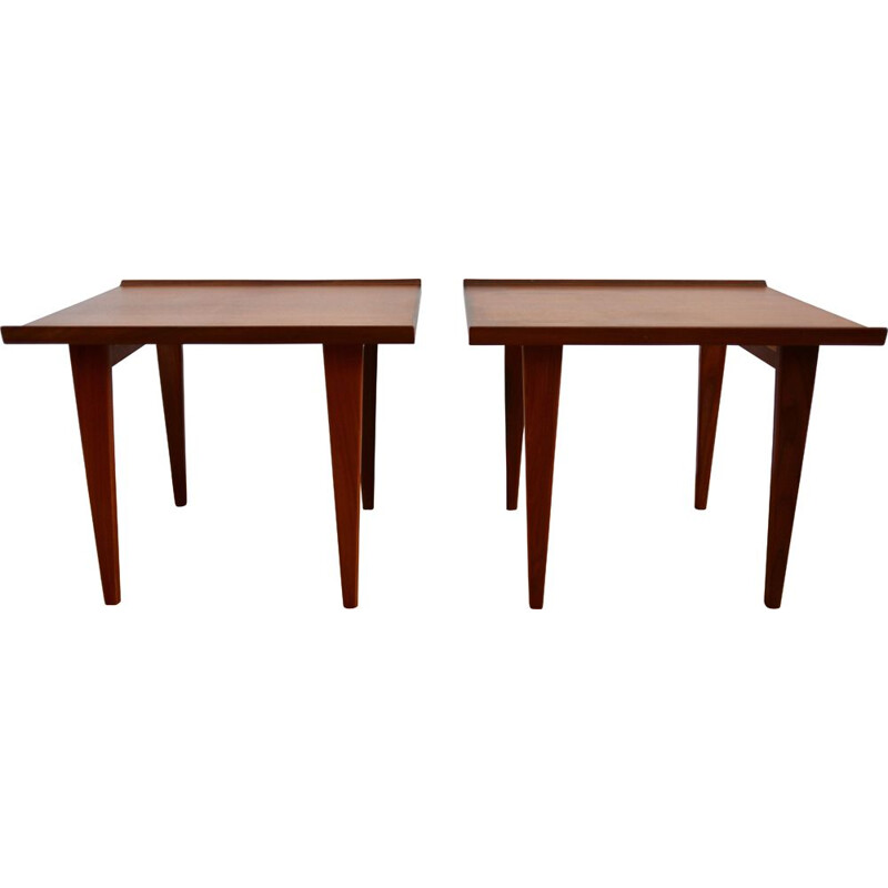 Pair of Scandinavian teak vintgae tables, 1960