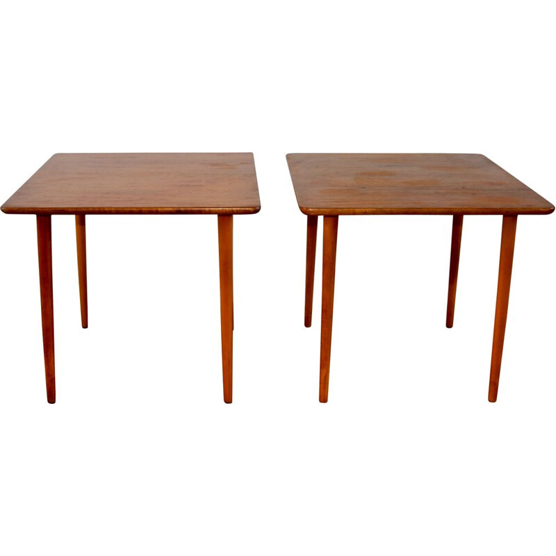 Pair of vintage teak coffee tables, 1960