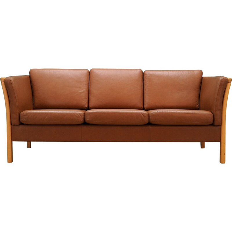 Vintage leather Sofa by Stouby Workshop, 1960-70s