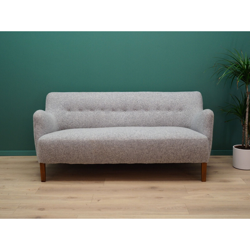 Vintage grey sofa in woolen fabric, 1960-1970