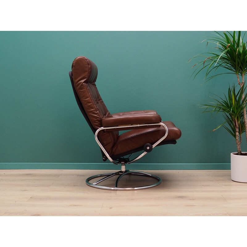 Vintage leather brown Armchair 1960s