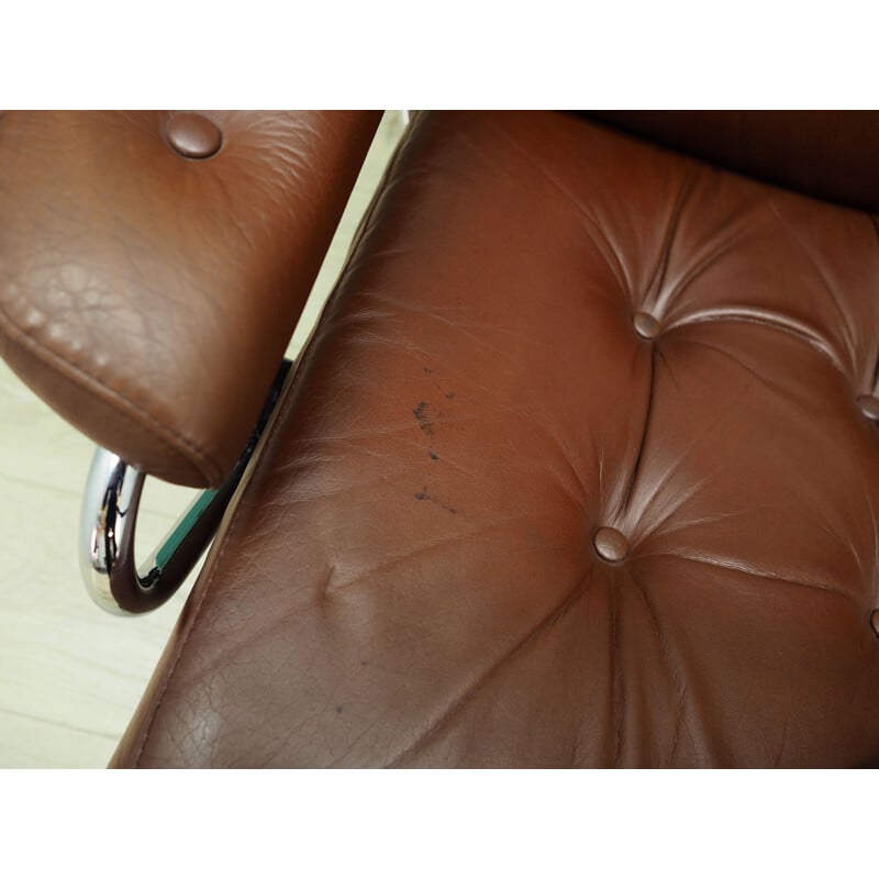Vintage leather brown Armchair 1960s