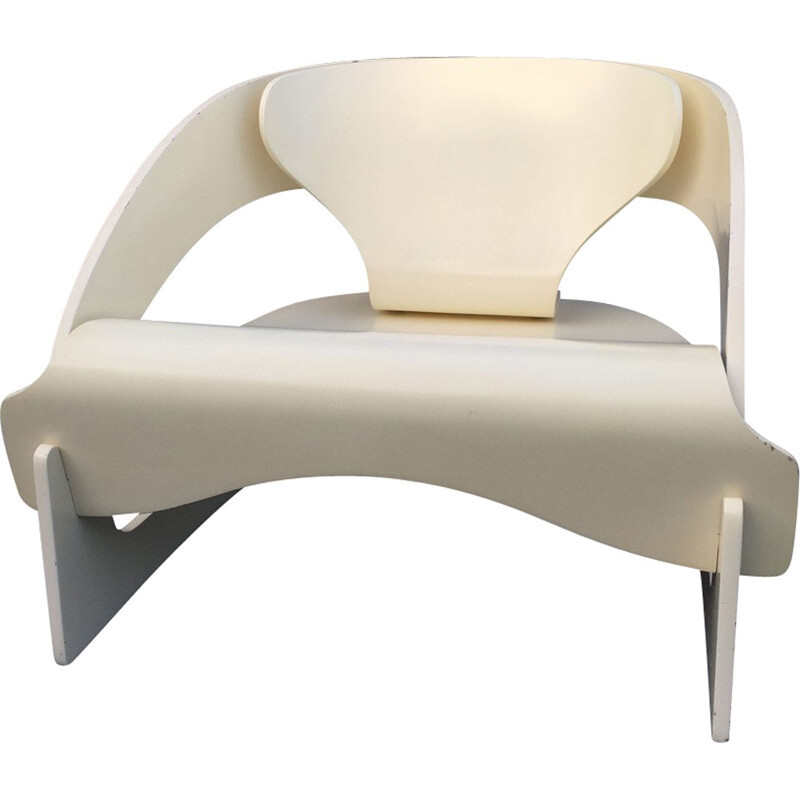 Kartell "4801" armchair in bent plywood, Joe COLOMBO - 1960s