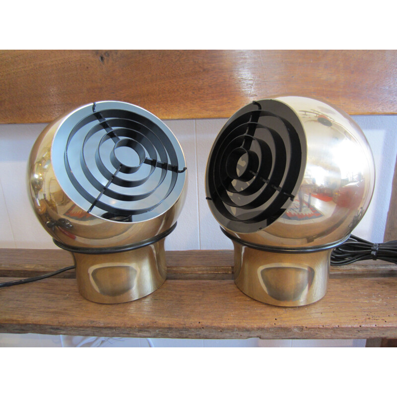 Pair of vintage Scandinavian golden sconces Hemi Klot 3